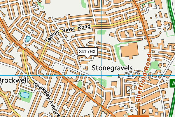 S41 7HX map - OS VectorMap District (Ordnance Survey)