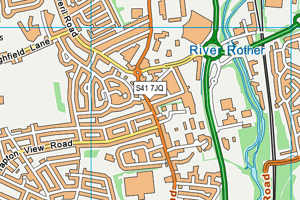 S41 7JQ map - OS VectorMap District (Ordnance Survey)