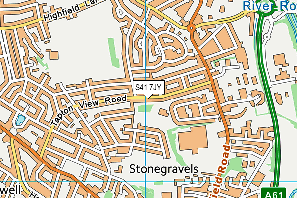 S41 7JY map - OS VectorMap District (Ordnance Survey)