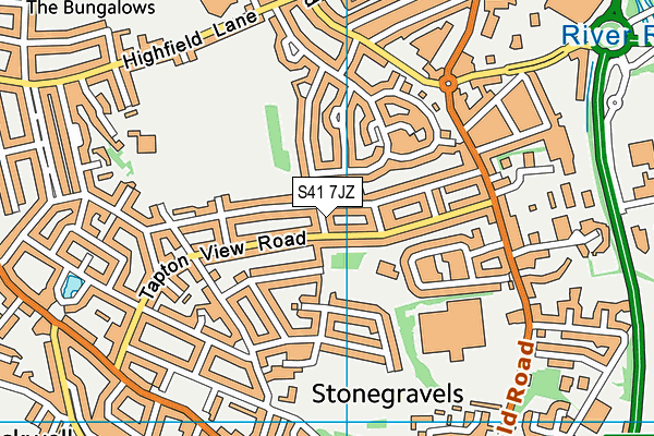 S41 7JZ map - OS VectorMap District (Ordnance Survey)