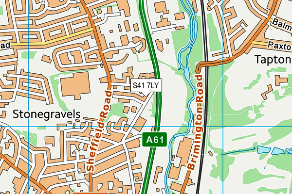 S41 7LY map - OS VectorMap District (Ordnance Survey)
