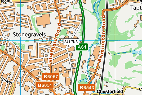 S41 7NB map - OS VectorMap District (Ordnance Survey)