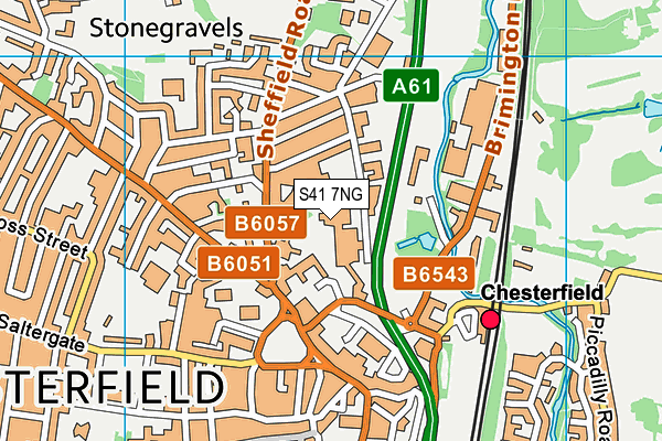 Chesterfield College (Chesterfield Campus) map (S41 7NG) - OS VectorMap District (Ordnance Survey)