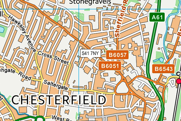 S41 7NY map - OS VectorMap District (Ordnance Survey)