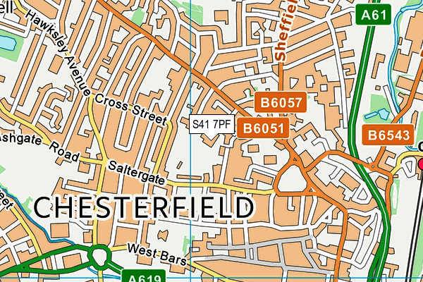 S41 7PF map - OS VectorMap District (Ordnance Survey)