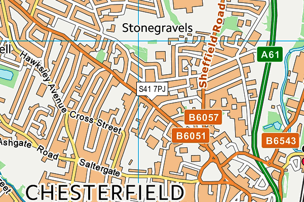 S41 7PJ map - OS VectorMap District (Ordnance Survey)