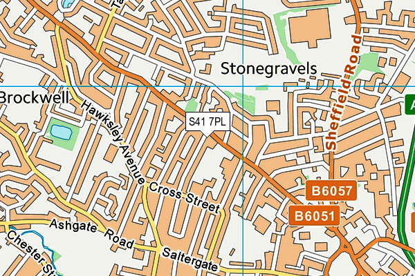 S41 7PL map - OS VectorMap District (Ordnance Survey)
