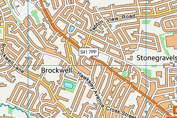 S41 7PP map - OS VectorMap District (Ordnance Survey)
