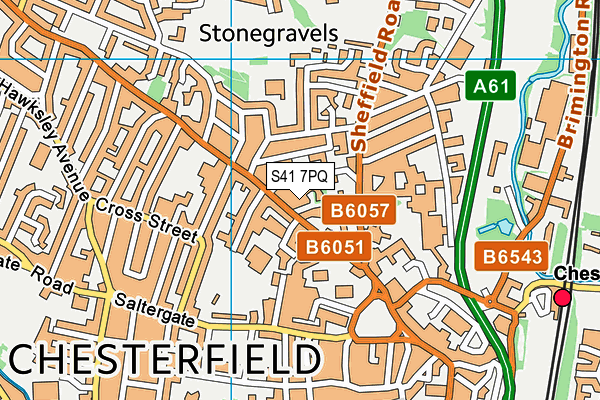 S41 7PQ map - OS VectorMap District (Ordnance Survey)