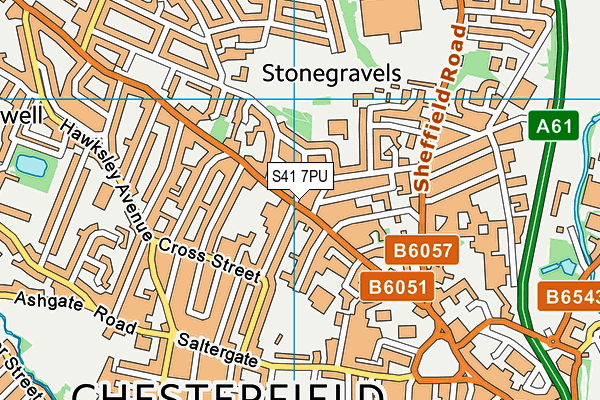 S41 7PU map - OS VectorMap District (Ordnance Survey)