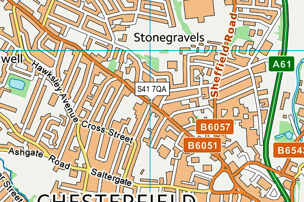 S41 7QA map - OS VectorMap District (Ordnance Survey)