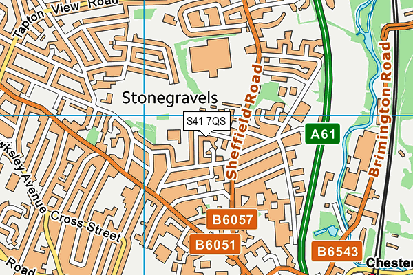 S41 7QS map - OS VectorMap District (Ordnance Survey)