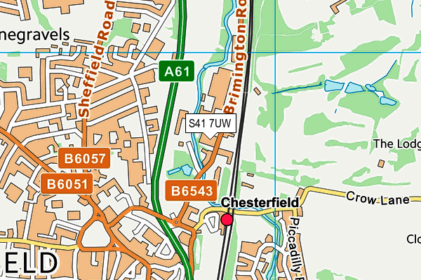 S41 7UW map - OS VectorMap District (Ordnance Survey)