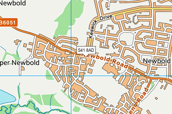 S41 8AD map - OS VectorMap District (Ordnance Survey)