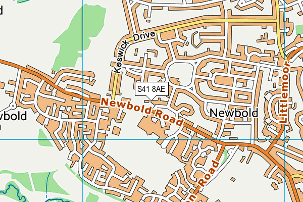 S41 8AE map - OS VectorMap District (Ordnance Survey)