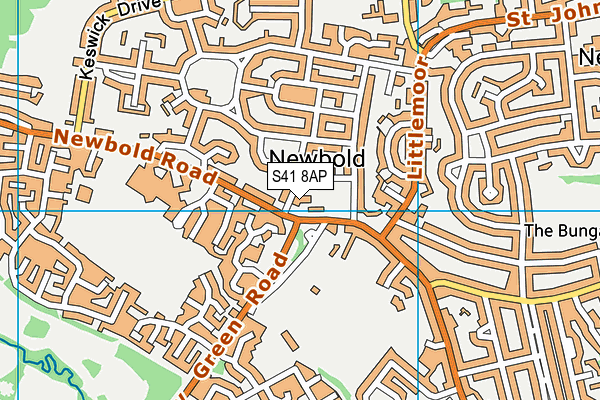 S41 8AP map - OS VectorMap District (Ordnance Survey)