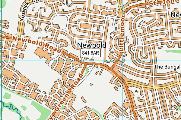 S41 8AR map - OS VectorMap District (Ordnance Survey)