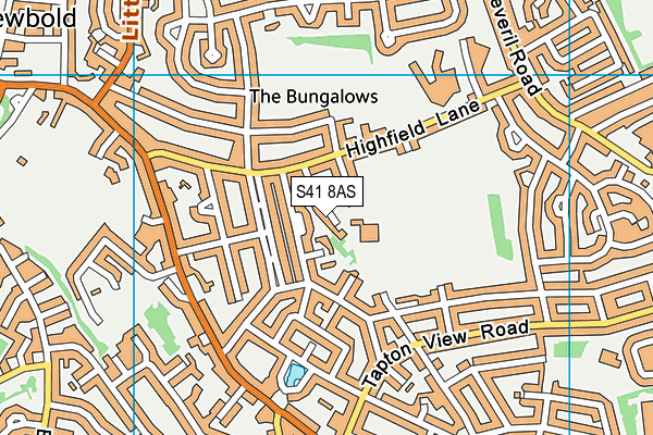 S41 8AS map - OS VectorMap District (Ordnance Survey)