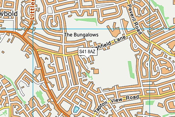 S41 8AZ map - OS VectorMap District (Ordnance Survey)