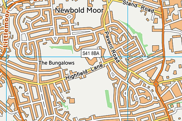 Outwood Academy Newbold map (S41 8BA) - OS VectorMap District (Ordnance Survey)
