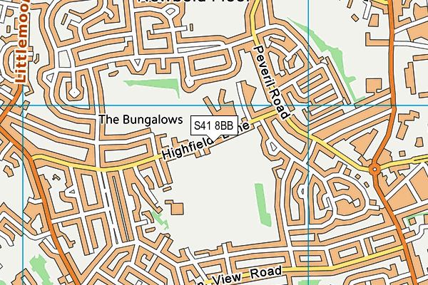 S41 8BB map - OS VectorMap District (Ordnance Survey)