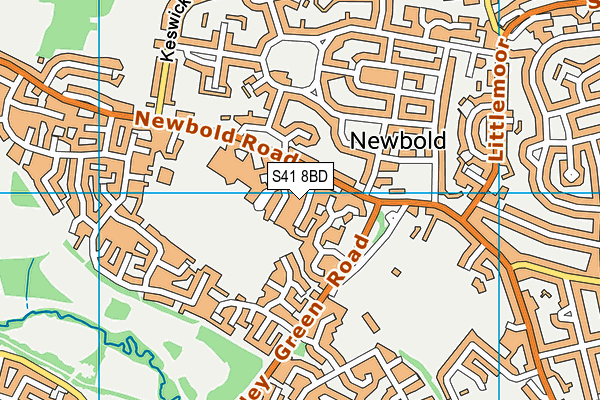 S41 8BD map - OS VectorMap District (Ordnance Survey)