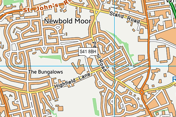 S41 8BH map - OS VectorMap District (Ordnance Survey)