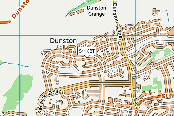 S41 8BT map - OS VectorMap District (Ordnance Survey)