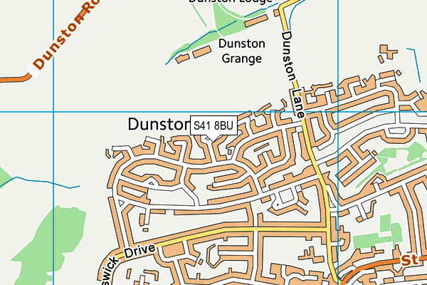 S41 8BU map - OS VectorMap District (Ordnance Survey)