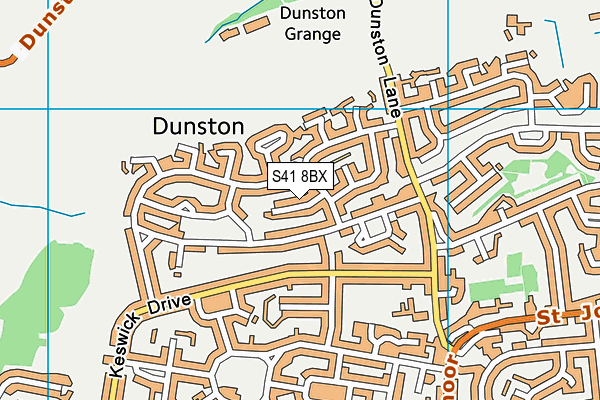 S41 8BX map - OS VectorMap District (Ordnance Survey)