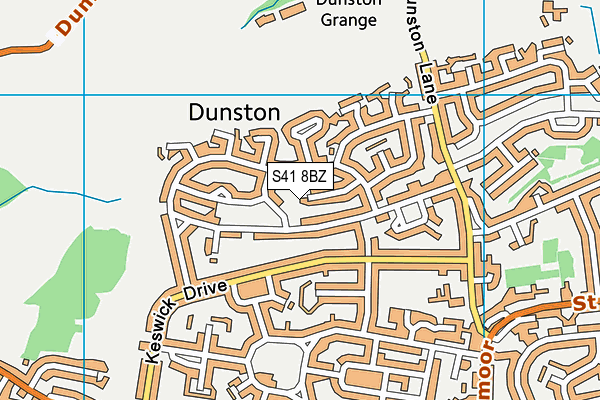 S41 8BZ map - OS VectorMap District (Ordnance Survey)