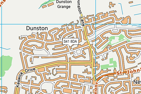 S41 8DA map - OS VectorMap District (Ordnance Survey)