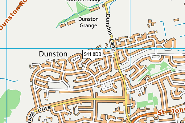 S41 8DB map - OS VectorMap District (Ordnance Survey)