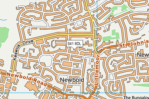 S41 8DL map - OS VectorMap District (Ordnance Survey)
