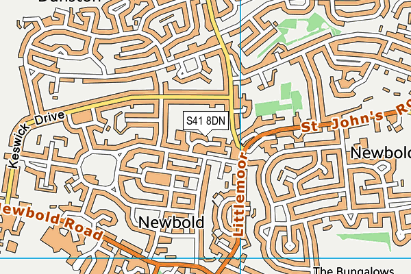 S41 8DN map - OS VectorMap District (Ordnance Survey)
