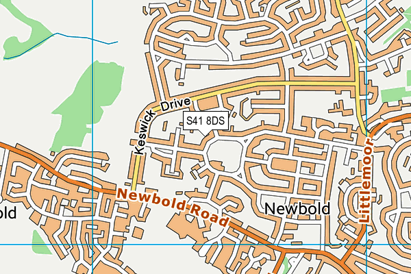 S41 8DS map - OS VectorMap District (Ordnance Survey)