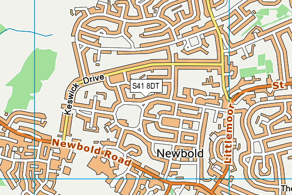 S41 8DT map - OS VectorMap District (Ordnance Survey)