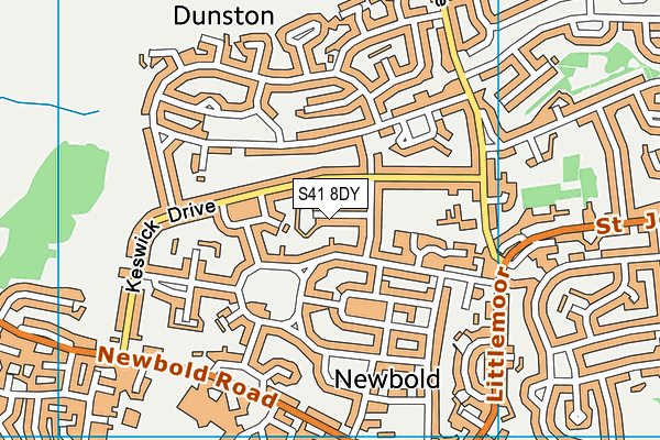 S41 8DY map - OS VectorMap District (Ordnance Survey)