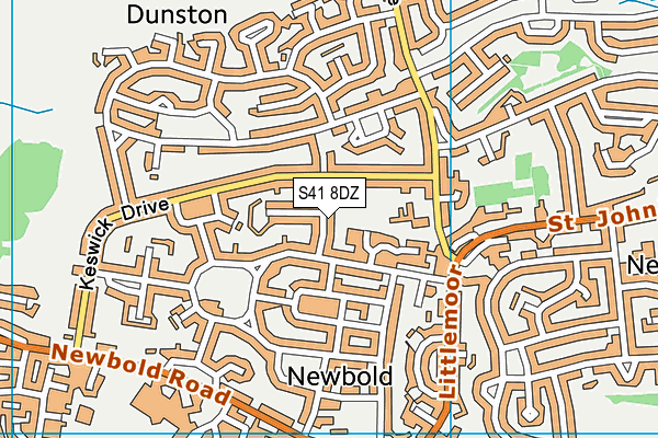 S41 8DZ map - OS VectorMap District (Ordnance Survey)