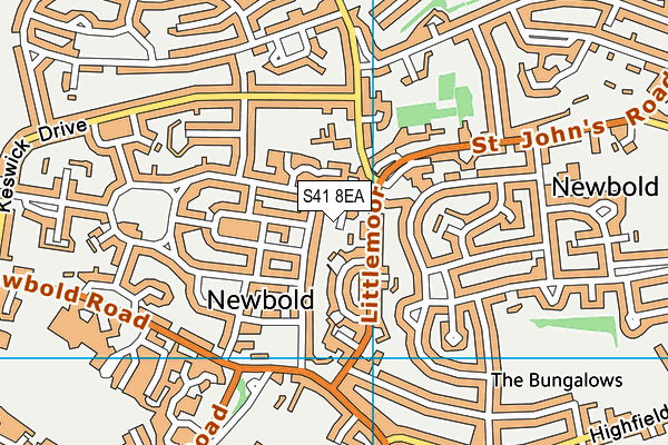 S41 8EA map - OS VectorMap District (Ordnance Survey)