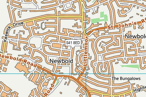 S41 8ED map - OS VectorMap District (Ordnance Survey)