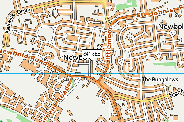 S41 8EE map - OS VectorMap District (Ordnance Survey)