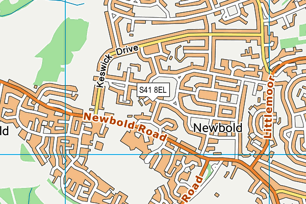 S41 8EL map - OS VectorMap District (Ordnance Survey)