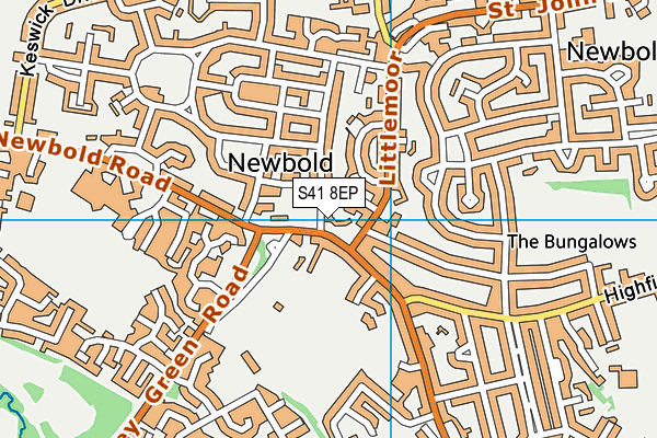 S41 8EP map - OS VectorMap District (Ordnance Survey)