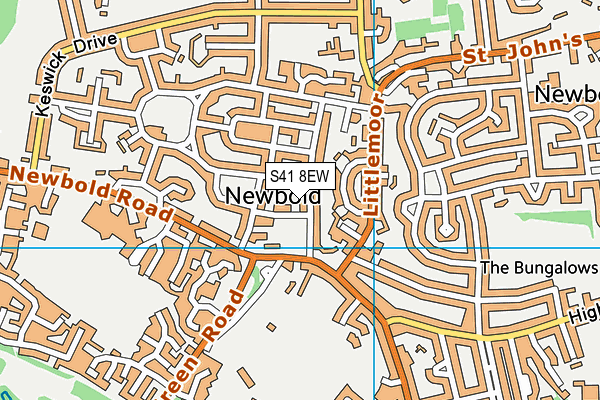 S41 8EW map - OS VectorMap District (Ordnance Survey)