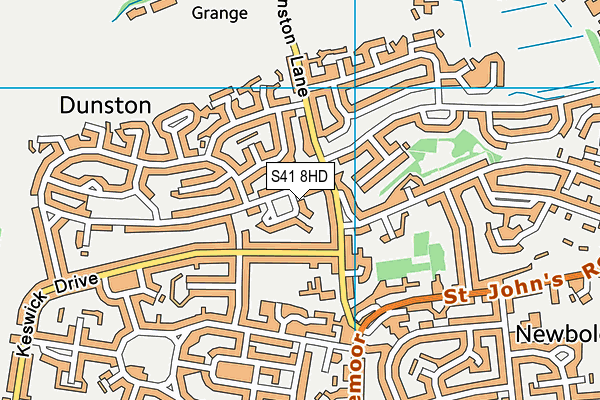 S41 8HD map - OS VectorMap District (Ordnance Survey)