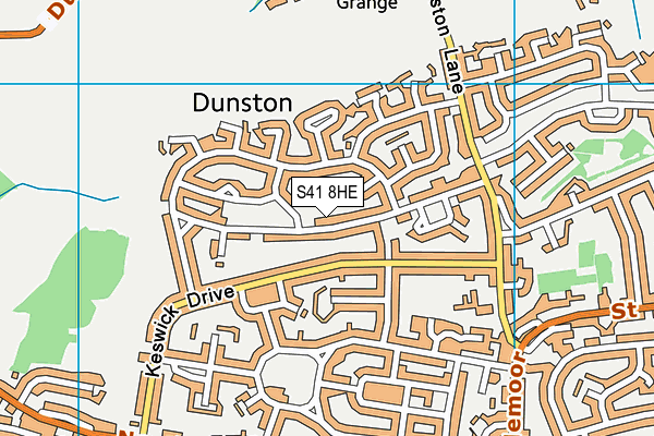 S41 8HE map - OS VectorMap District (Ordnance Survey)