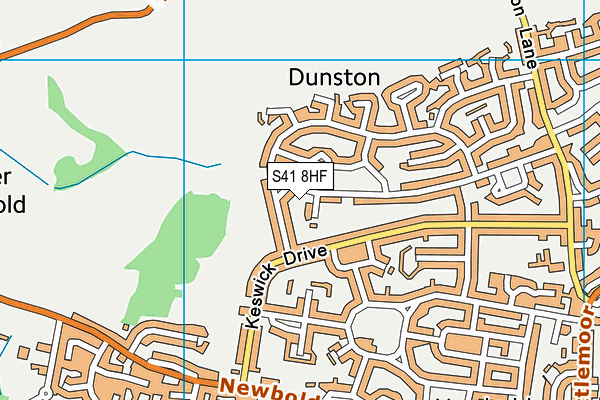 S41 8HF map - OS VectorMap District (Ordnance Survey)