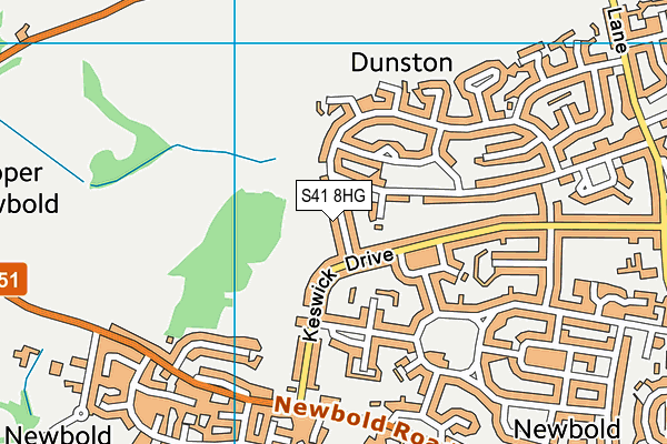 S41 8HG map - OS VectorMap District (Ordnance Survey)