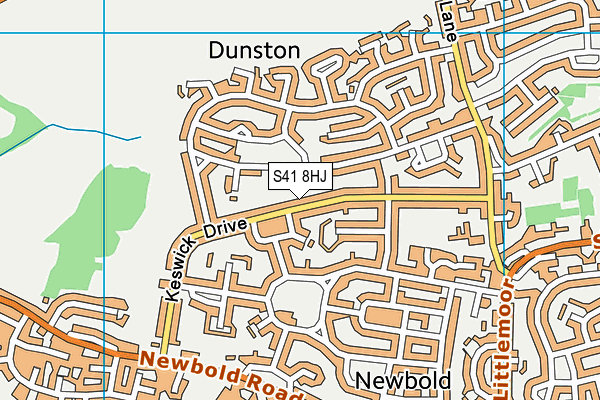 S41 8HJ map - OS VectorMap District (Ordnance Survey)